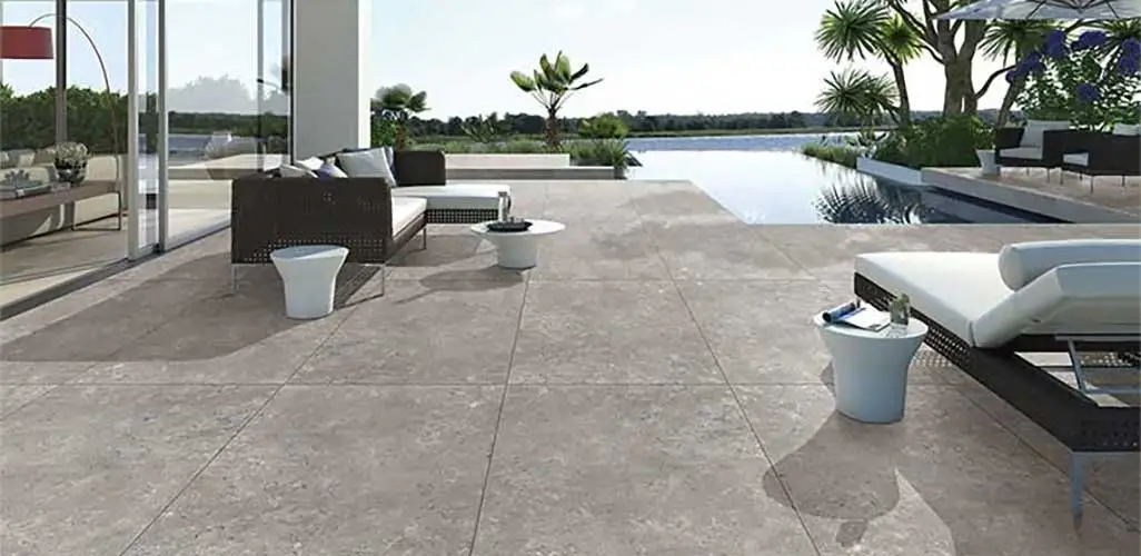 Full body tiles for outdoor spaces
